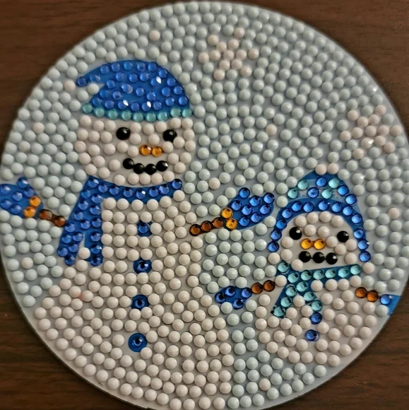 Snowman Friends Cute Handmade Coaster - Picture 4 of 5